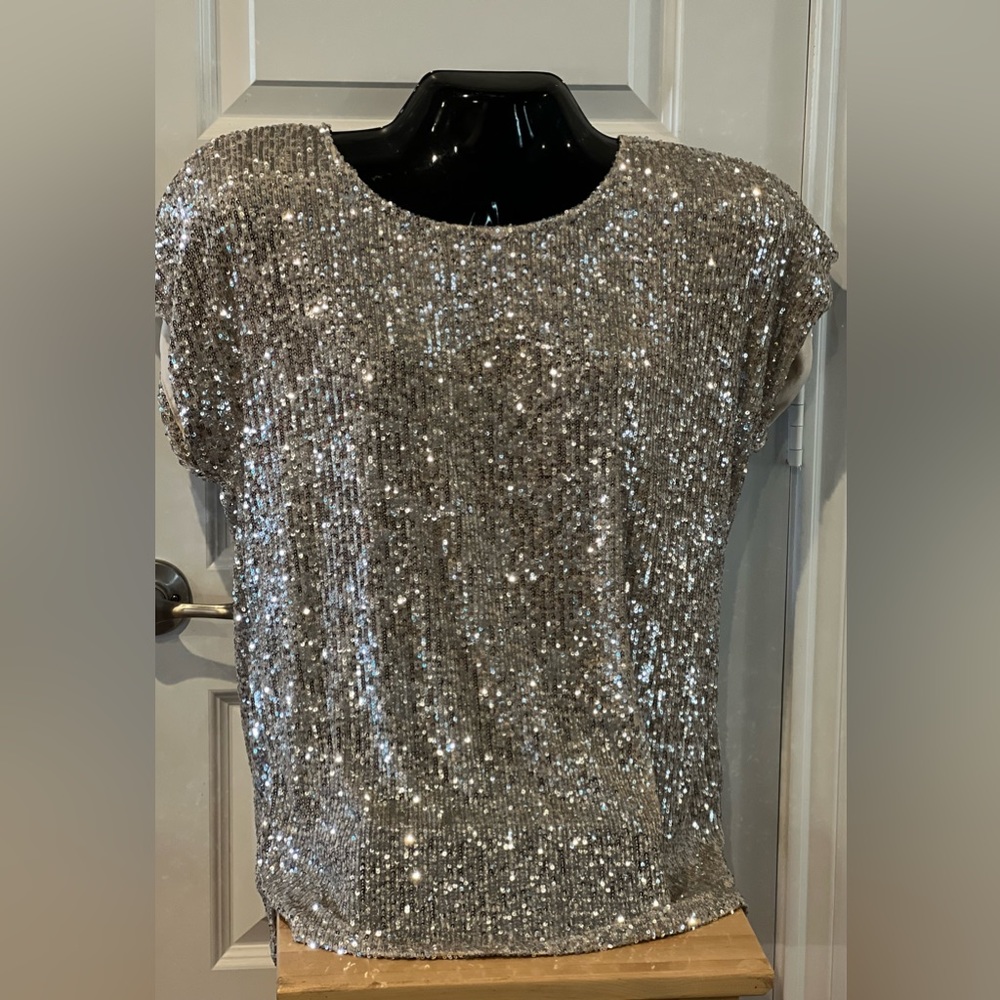 🎁 NWT Cable & Gauge Women’s Sequin Dolman Tee